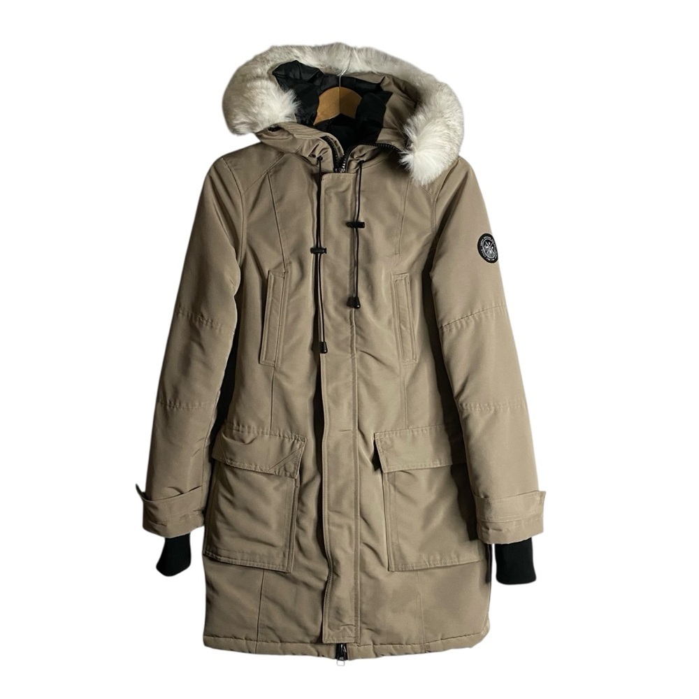 Bluenotes x North Western MFG Co. Women's Tan Faux Fur Hooded Winter Parka